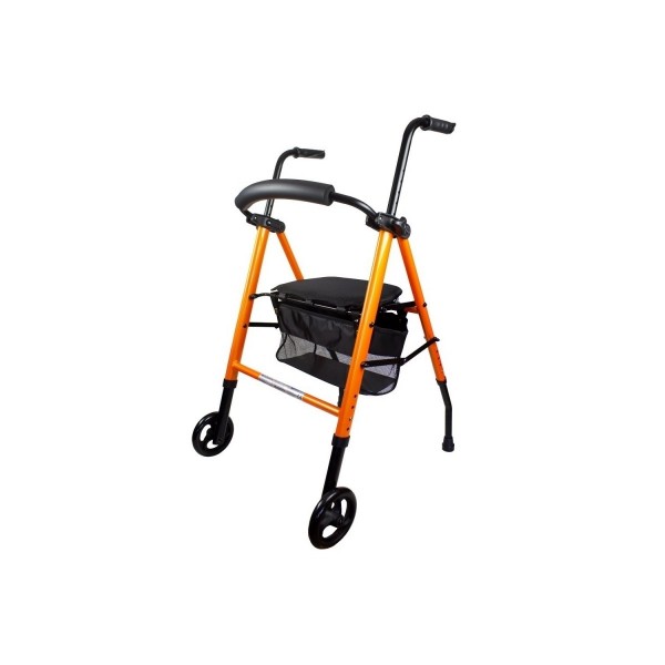ANDADOR PLEGABLE 2 RUEDAS CON CESTA